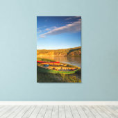 Kanoing langs de witte kliffen van Missouri Canvas Afdruk (Insitu (Houten vloer))