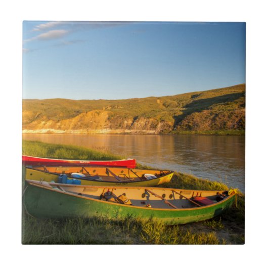 Kanoing langs de witte kliffen van Missouri Tegeltje (Voorkant)