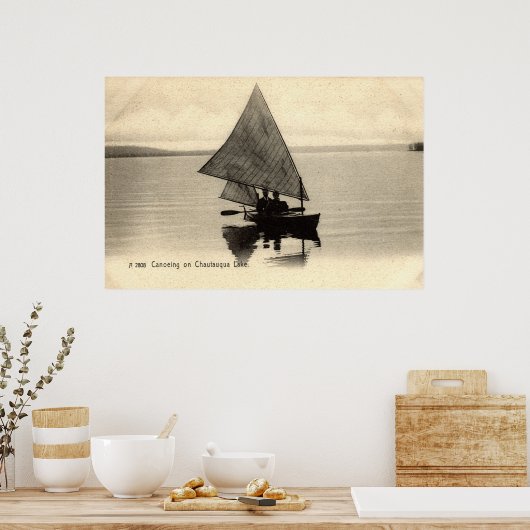 Kanoing op het Chatauqua New York 1905  Poster (Keuken)