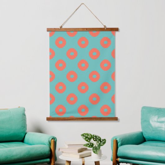 Kanoko" Fawn Spot Pattern Salmon Pink Hangend Wandkleed (Woonkamer)