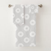 "Kanoko" Fawn Spot Pattern White Bad Handdoek (Insitu)