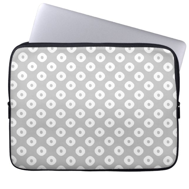 "Kanoko" Fawn Spot Pattern White Laptop Sleeve (Voorkant)