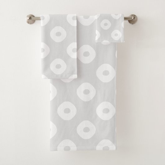 "Kanoko" Vossenvel Stippenpatroon Wit Bad Handdoek (Insitu)