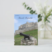 Kanon bij Spis Castle Slowakije Briefkaart (Staand voorkant)