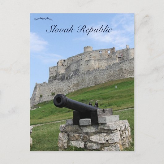 Kanon bij Spis Castle Slowakije Briefkaart (Voorkant)