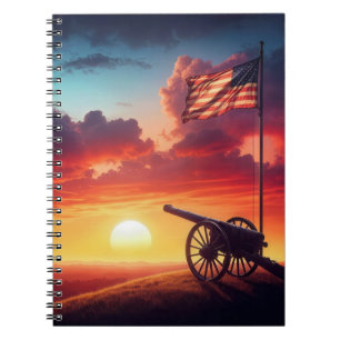  kanon en Amerikaanse vlag Notitieboek