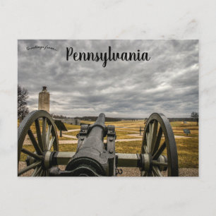 Kanon en vredesmonument Gettysburg Pennsylvania Briefkaart