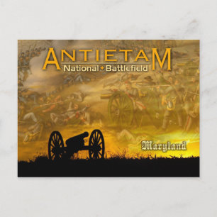 Kanon in zonsondergang, Antietam National Battlefi Briefkaart