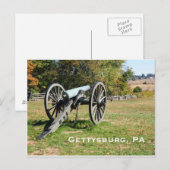 Kanon op het slagveld Gettysburg Briefkaart (Voorkant / Achterkant)