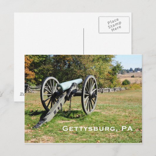 Kanon op het slagveld Gettysburg Briefkaart (Voorkant / Achterkant)