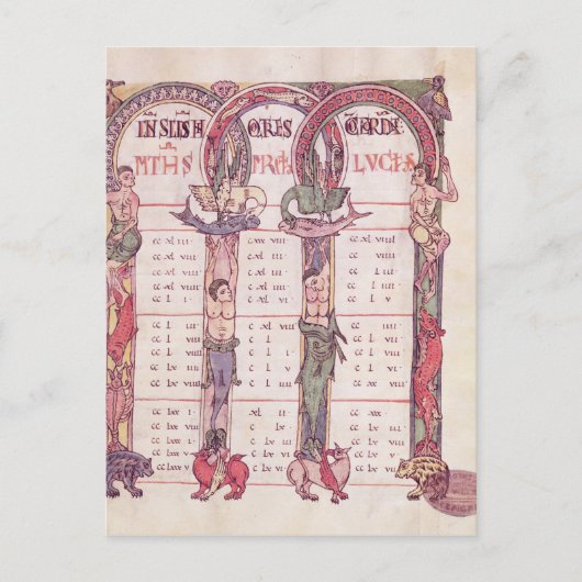 Kanontafels van de Evangelisten Briefkaart (Voorkant)