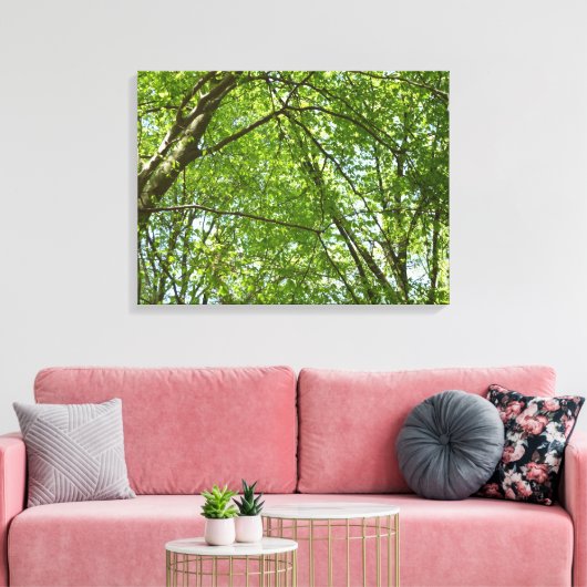 Kanopie van de groene Natuur van voorjaarsbladeren Canvas Afdruk (Insitu (Woonkamer))