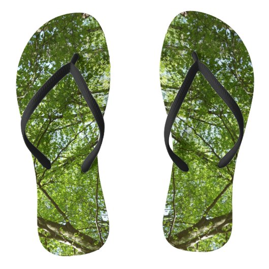 Kanopie van de groene Natuur van voorjaarsbladeren Teenslippers (Voetbed)