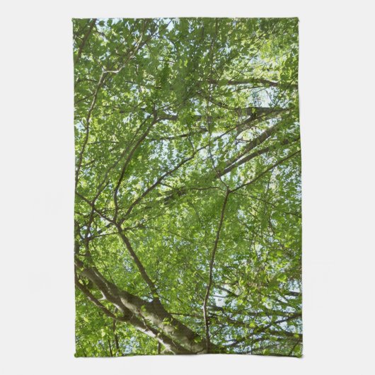 Kanopie van de groene Natuur van voorjaarsbladeren Theedoek (Verticaal)