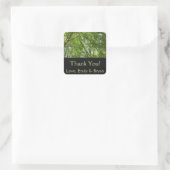 Kanopie van de groene Natuur van voorjaarsbladeren Vierkante Sticker (Tas)