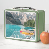 Kano's op het meer Moraine van Banff National Park (In situ)