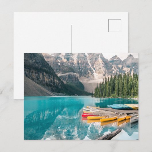 Kano's op het meer Moraine van Banff National Park Briefkaart (Voorkant / Achterkant)