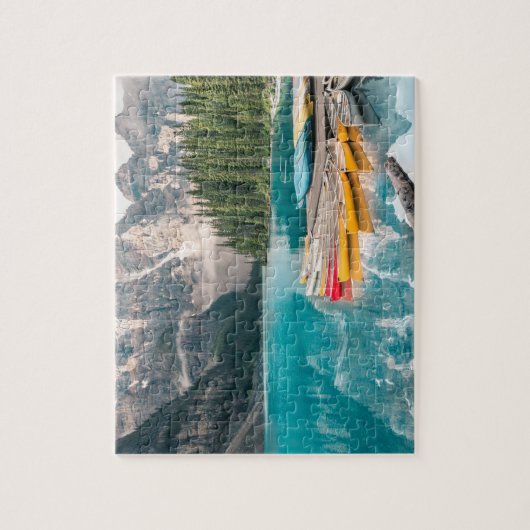 Kano's op het meer Moraine van Banff National Park Legpuzzel (Verticaal)