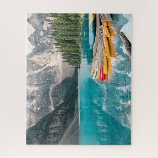 Kano's op het meer Moraine van Banff National Park Legpuzzel (Verticaal)