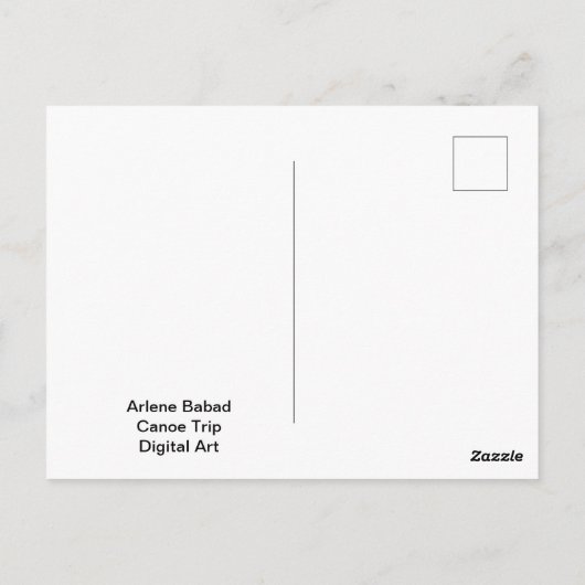 kanotocht, briefkaart (Achterkant)