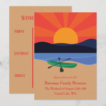 Kanotocht op het meer bij zonsondergang Vakantie i