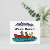 Kanovaren Labrador Retrievers Nieuw adres Aankondigingskaart (Staand voorkant)