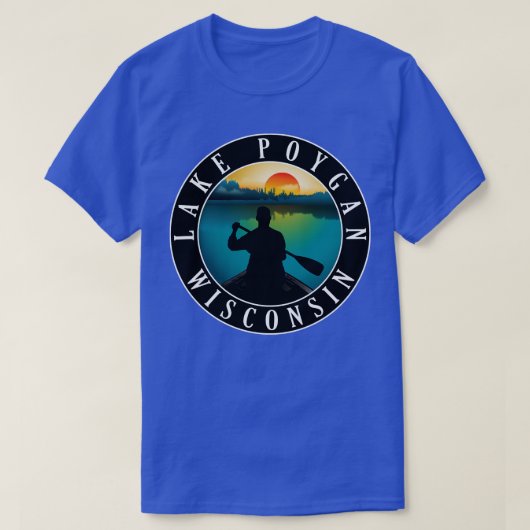 Kanovaren op Lake Poygan Wisconsin T-shirt (Design voorkant)