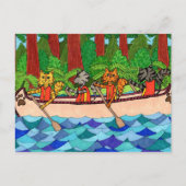 Kanovende katten briefkaart (Voorkant)