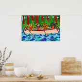 Kanovende katten poster (Keuken)