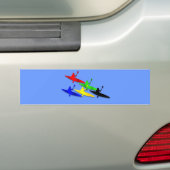 Kanovende watersport op de Canoe kyak Bumpersticker (Op auto)