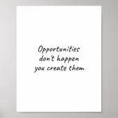 Kans kort inspirerend citaat poster (Voorkant)