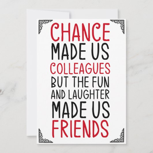 kans maakte ons collega ' s maar het plezier en he kaart (Voorkant)