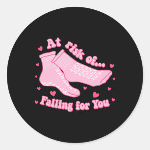 Kans om voor jou te vallen Anti-slip sokken Verple Ronde Sticker