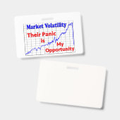 Kans op beurshandel voor aandelen badge (Voor- en achterkant)