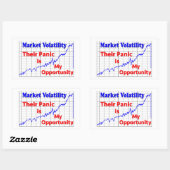 Kans op beurshandel voor aandelen rechthoekige sticker (Vel)