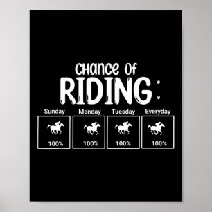 Kans op paardrijden grappig poster