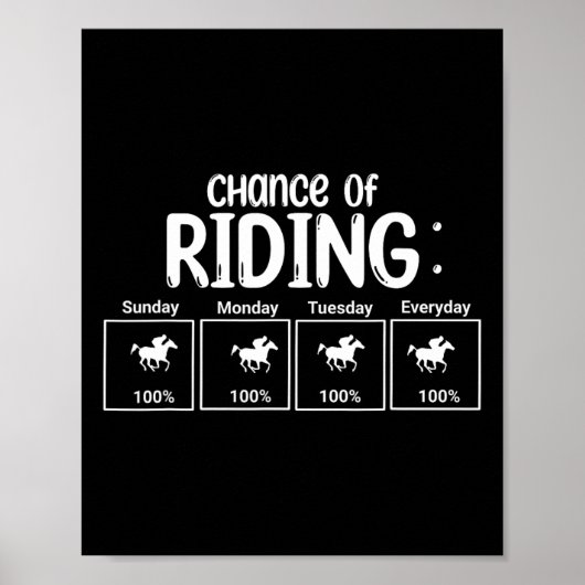 Kans op paardrijden grappig poster (Voorkant)