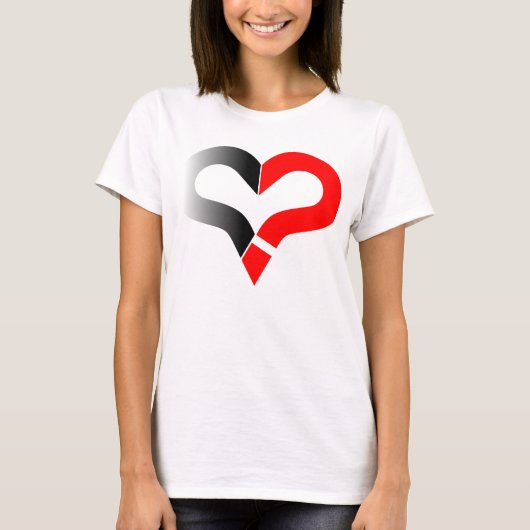 Kans op romantiek hart vraagteken shirt (Voorkant)