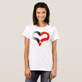 Kans op romantiek hart vraagteken shirt (Voorkant volledig)