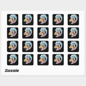 Kans surfen vierkante sticker (Vel)