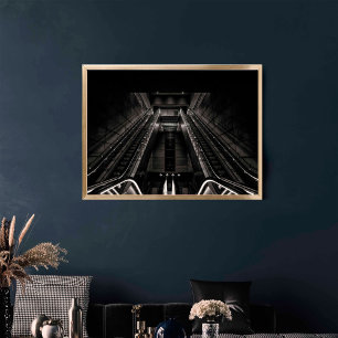 KANS VAN DE Subway Kopenhagen BLACK EN WITTE FINE  Poster