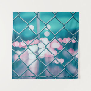 KANS VERBINDING FENCE MET BOKEH LIGHTS WANDKLEED