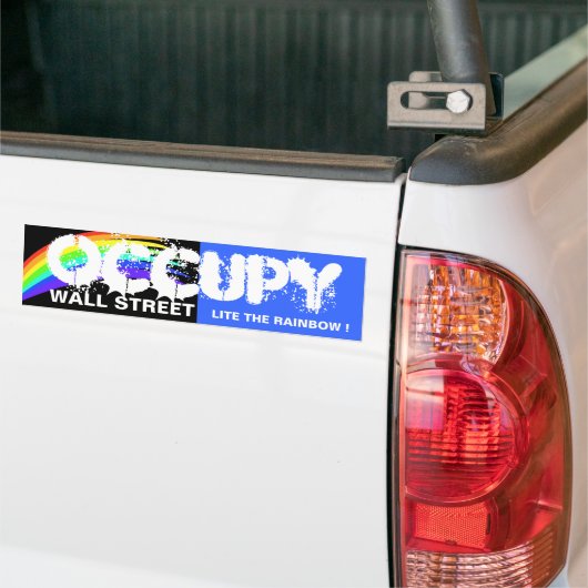 KANS WALL STREET LIET DE RAINBOW! BUMPERSTICKER (Op Truck)