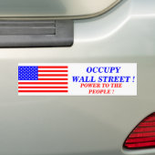 KANS WALL STREET POWET AAN MENSEN BUMPERSTICKER (Op auto)