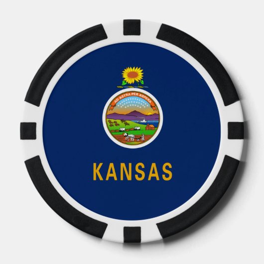 Kansan Flag, Flag of Kansas Poker Chips (Voorkant)
