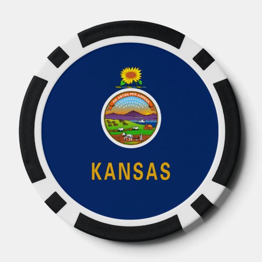 Kansan Flag, Flag of Kansas Poker Chips (Achterkant)
