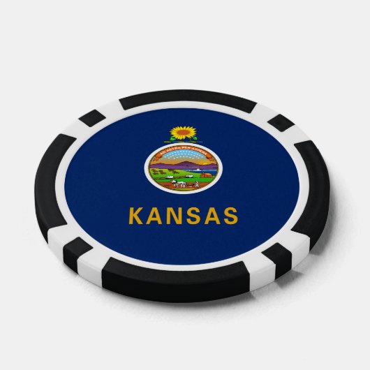Kansan Flag, Flag of Kansas Poker Chips (Enkel)