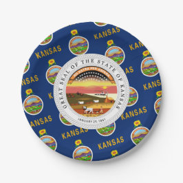 Kansan Flag & Seal, Flag of Kansas Papieren Bordje