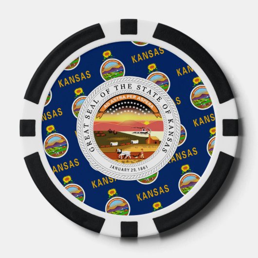 Kansan Flag & Seal, Flag of Kansas Poker Chips (Voorkant)
