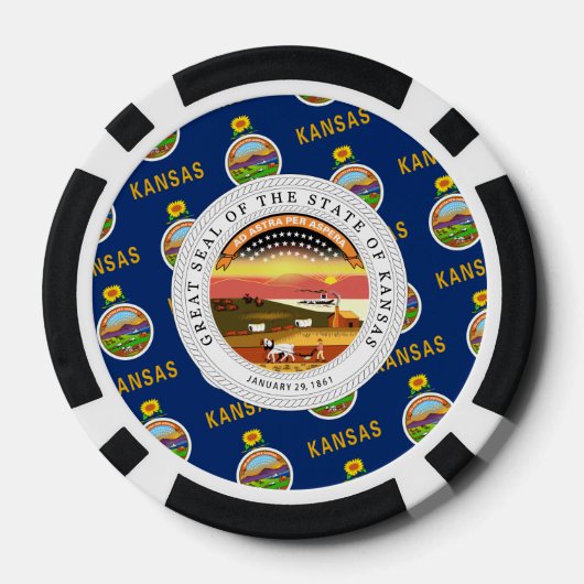 Kansan Flag & Seal, Flag of Kansas Poker Chips (Achterkant)